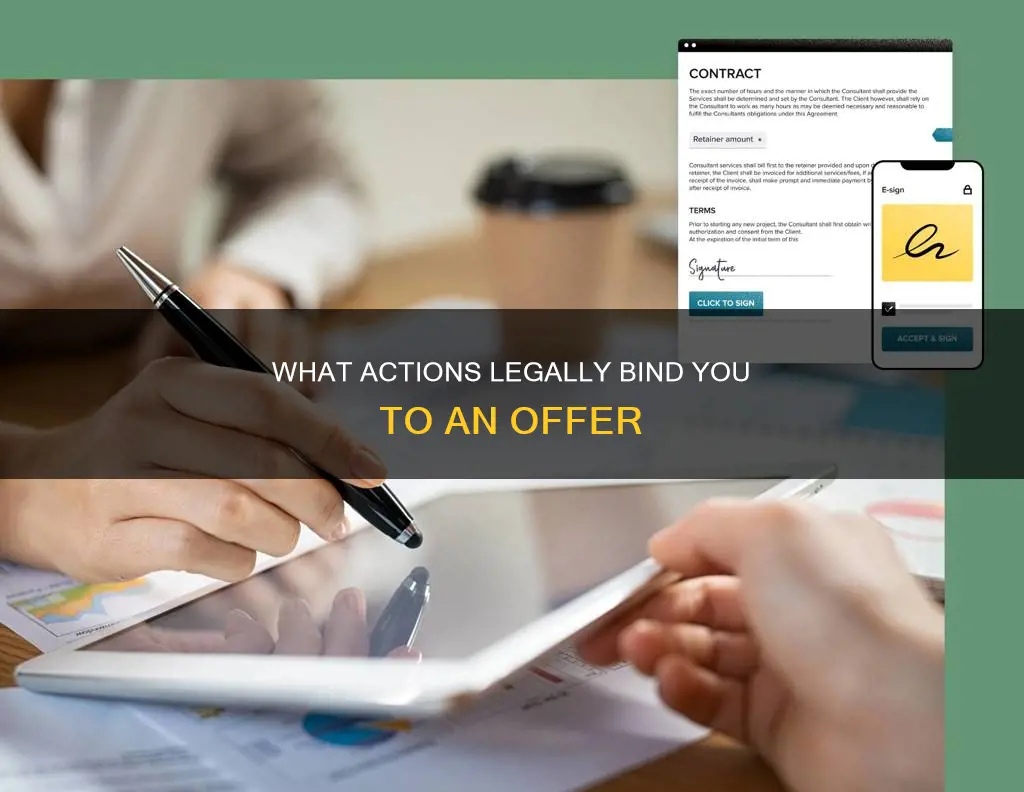 which of the following actions constitutes acceptance of an offer