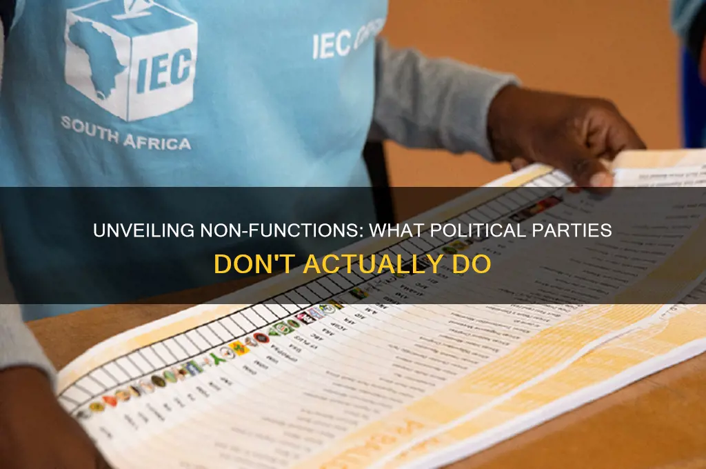 which of the following are not functions of political parties