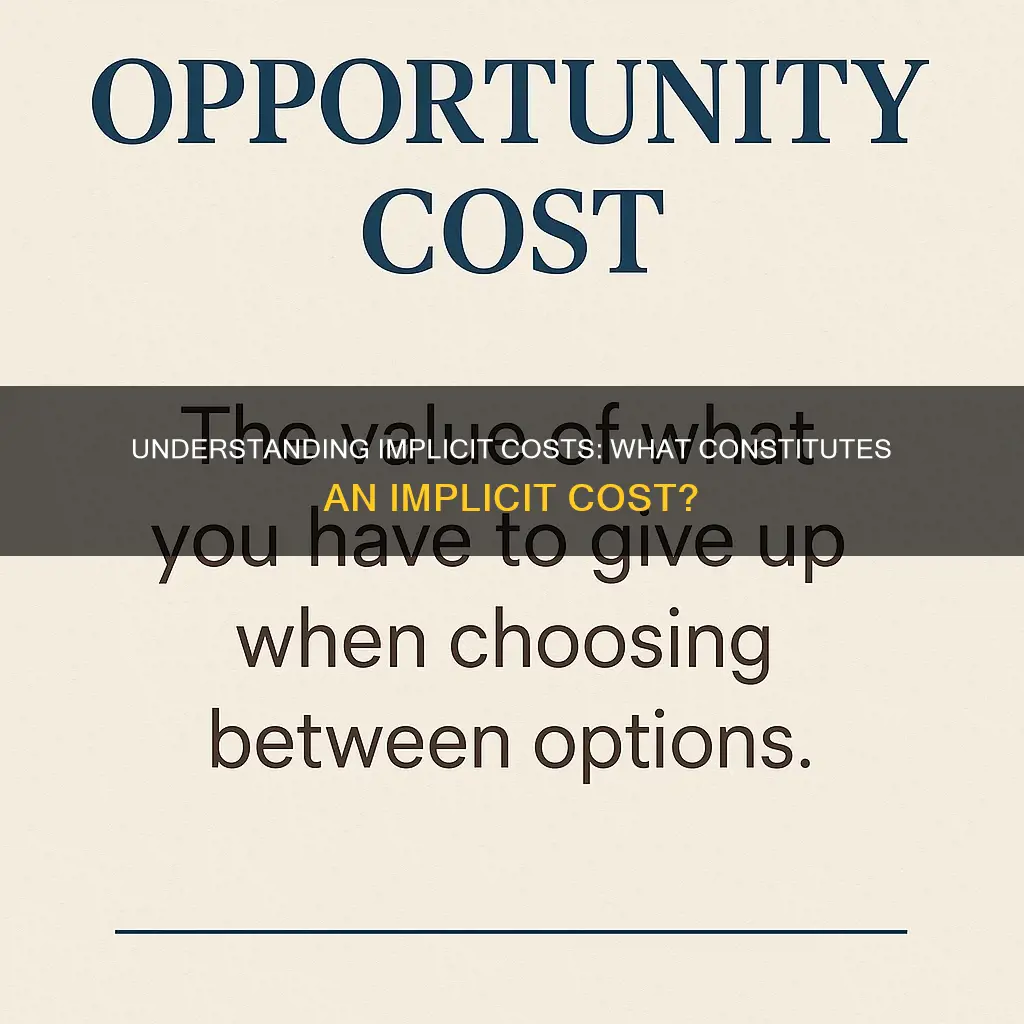 which of the following constitutes an implicit cost