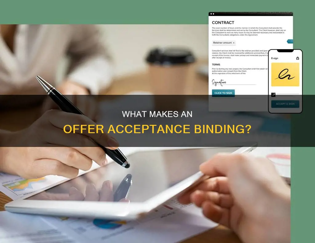 which of the following constitutes the acceptance of an offer