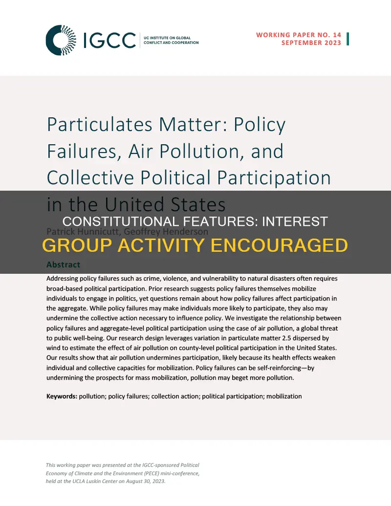 which of the following constitutional features encourage interest group activity