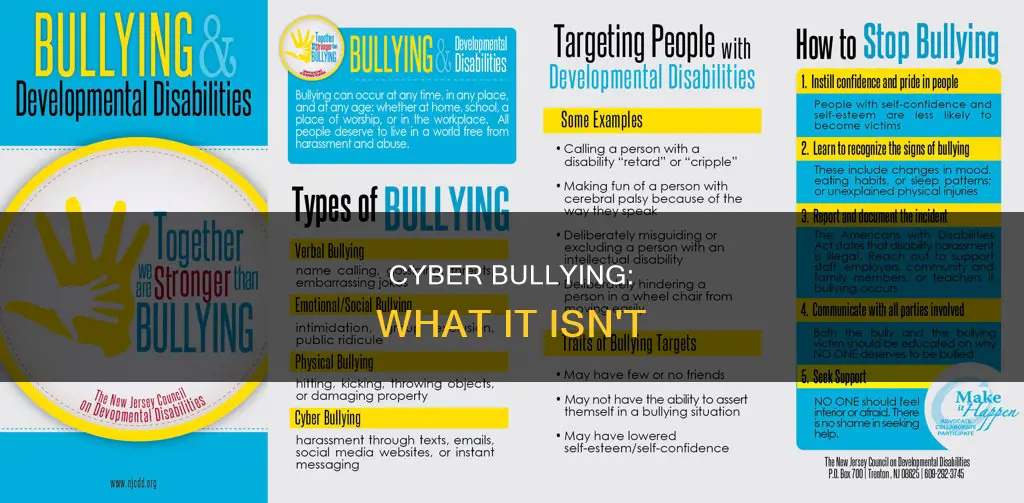 which of the following does not constitute cyber bullying