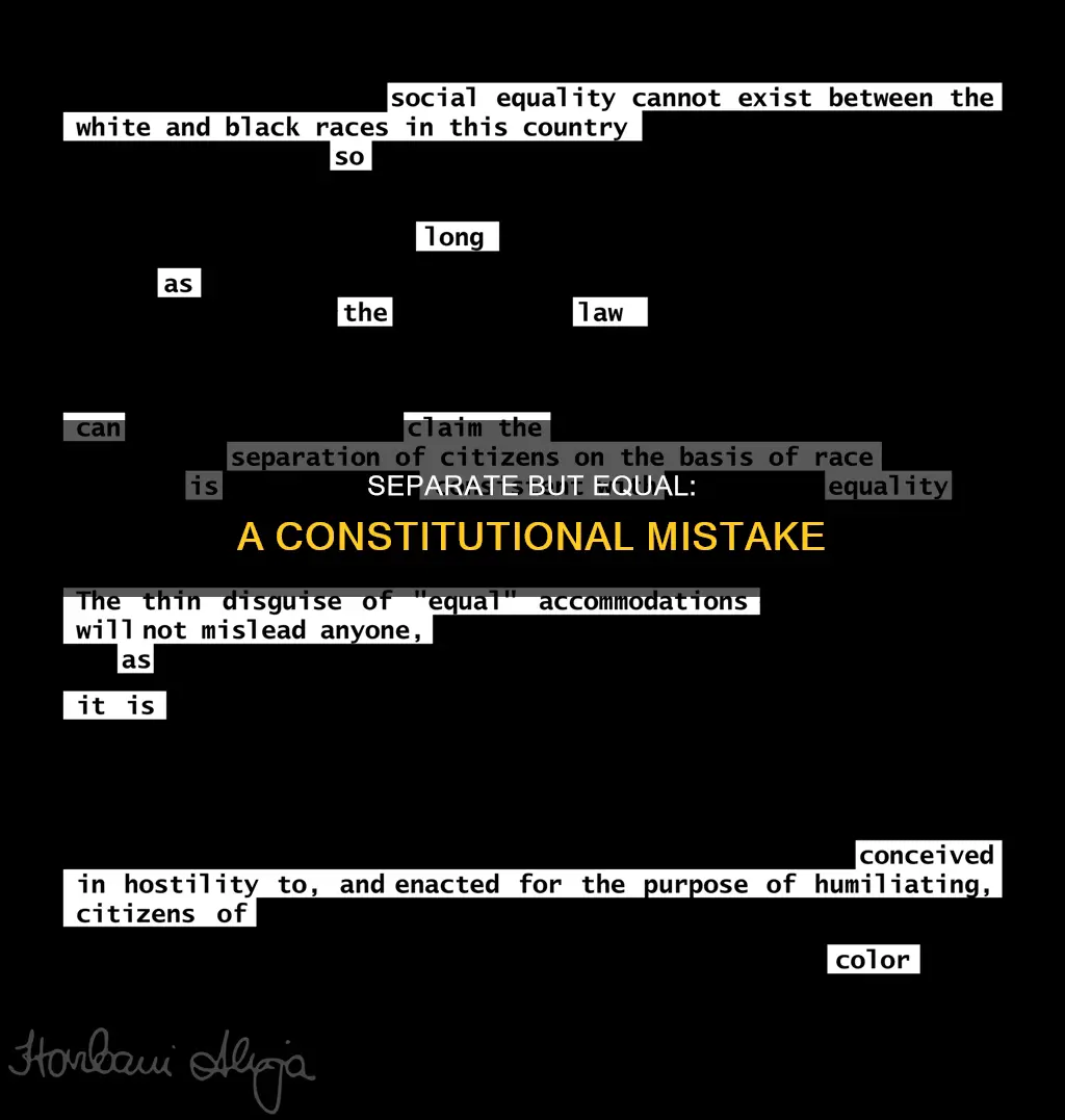 which of the following held separate but equal as constitutional