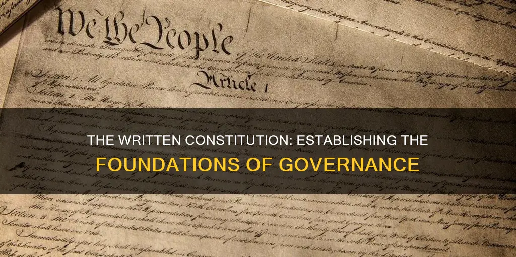 which of the following is established by the written constitution