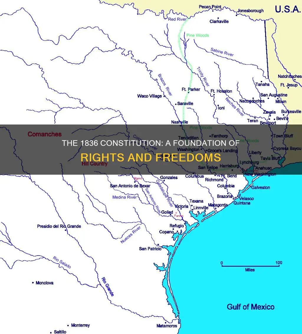 which of the following is true of the 1836 constitution