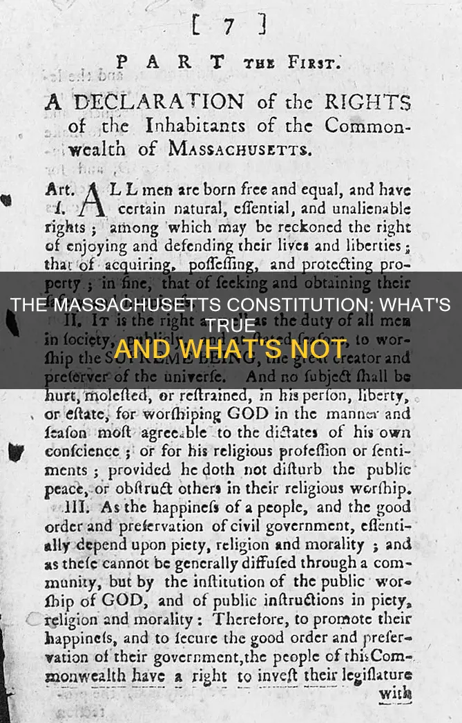 which of the following is true of the massachusetts constitution