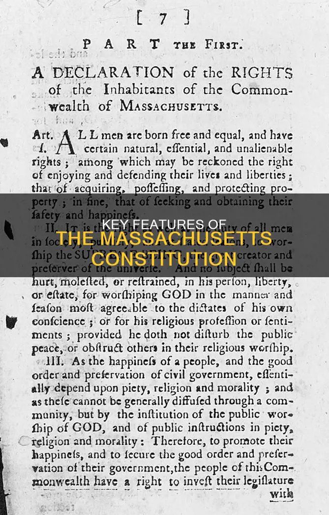 which of the following was a feature of massachusetts constitution