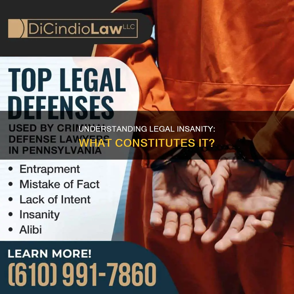 which of the following would constitute legal insanity