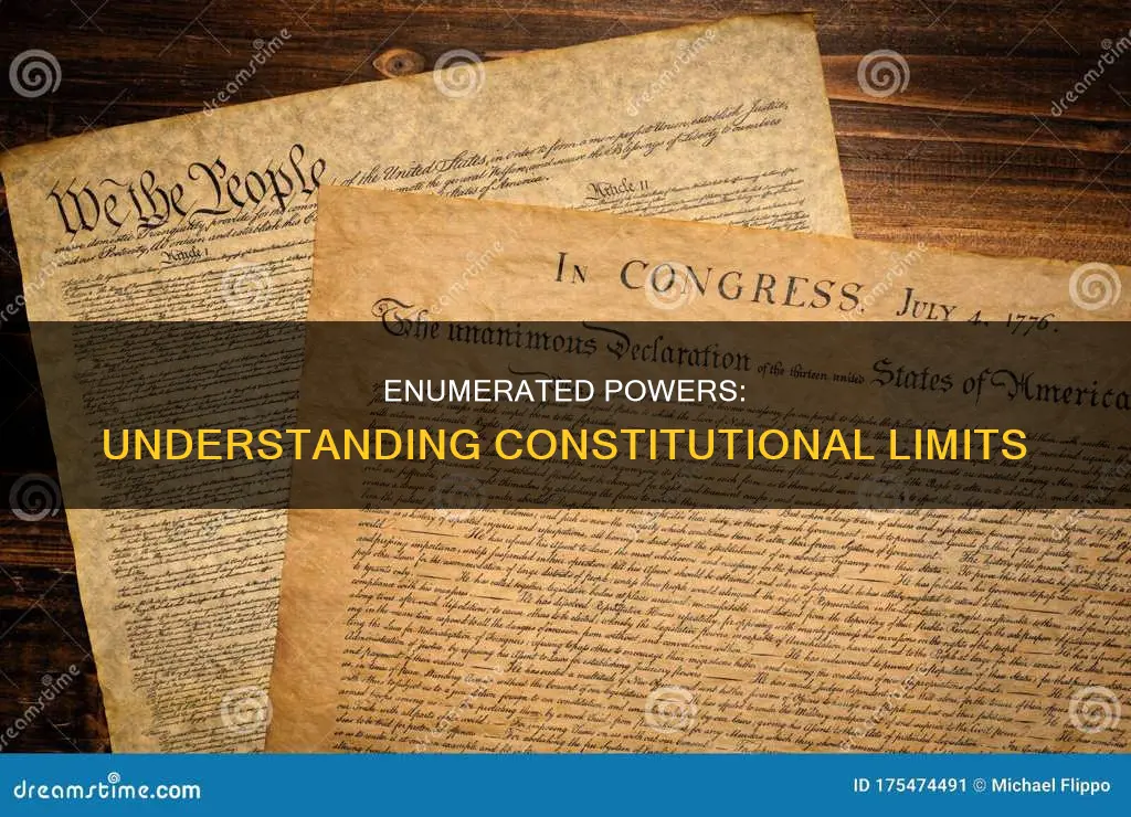 which of these is an enumerated power in the constitution