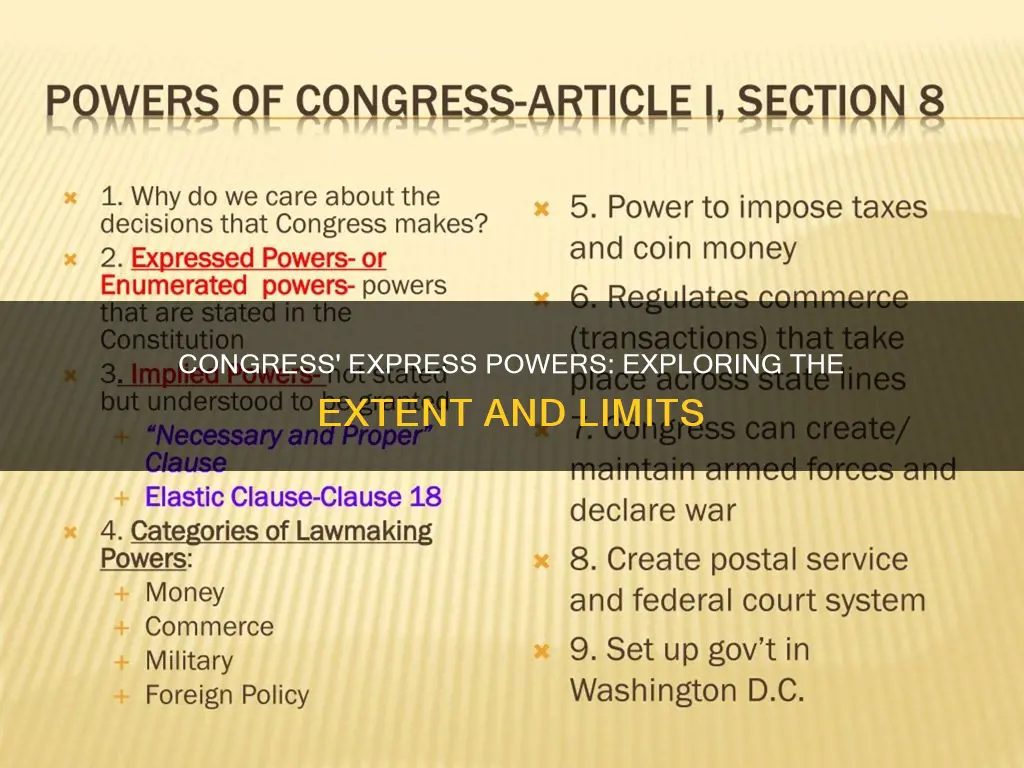 which of these is an expressed power of congress