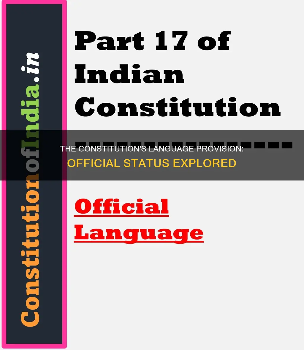 which part of the constitution contains provision regarding official language