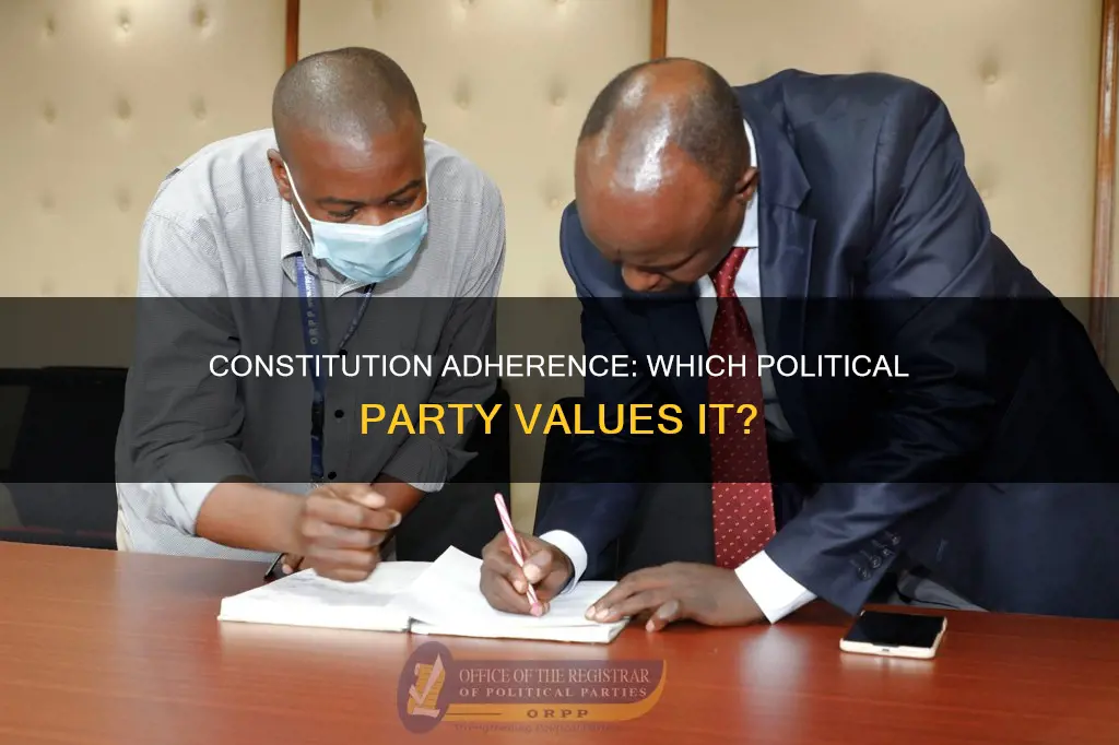 which party wanted an adherence to the constitution