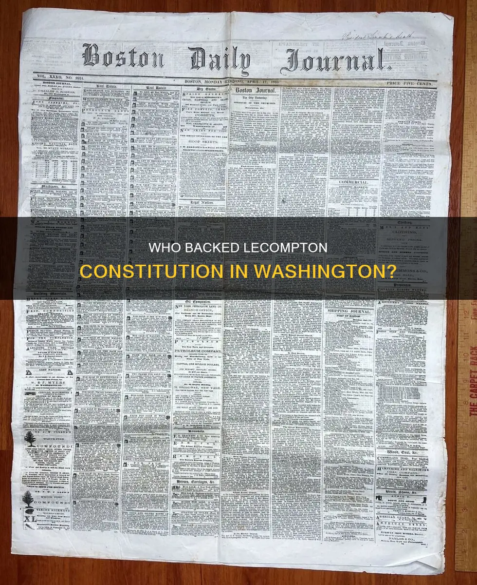 which person in washington supported the lecompton constitution