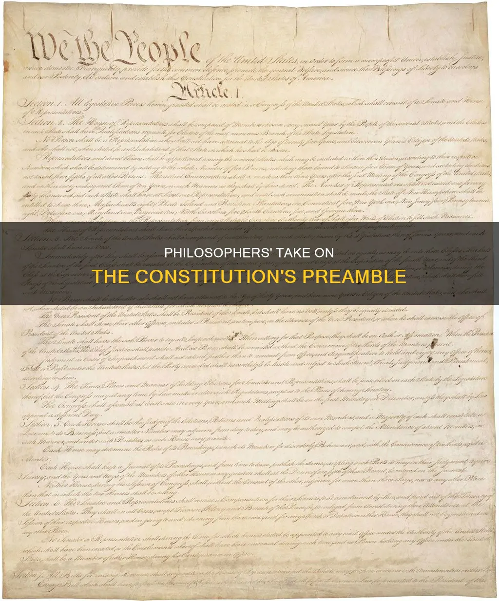 which philosopher would have agreed with the preamble of constitution