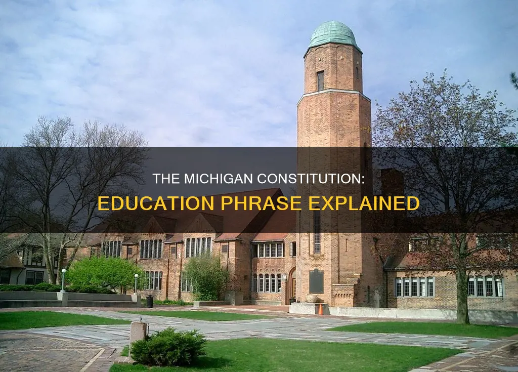 which phrase provides the constitution of mi regarding education