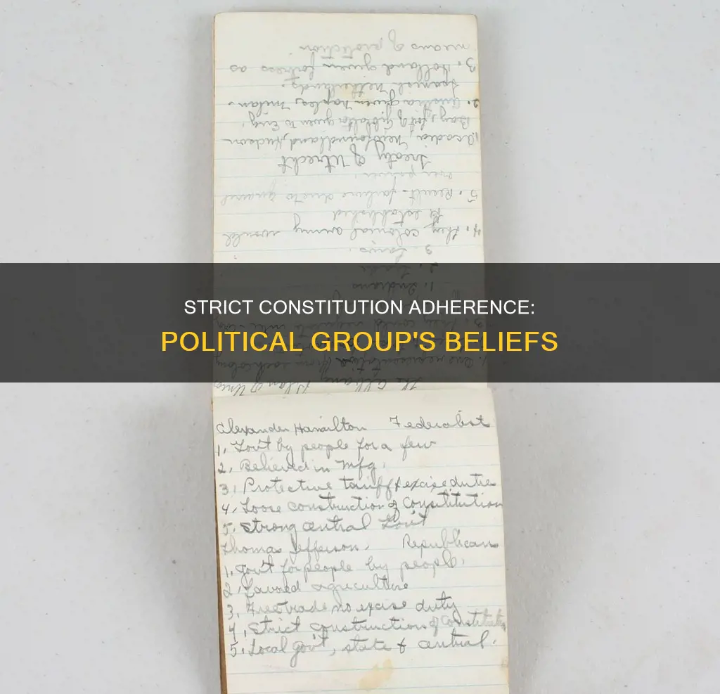 which political group believes in strict construction of the constitution
