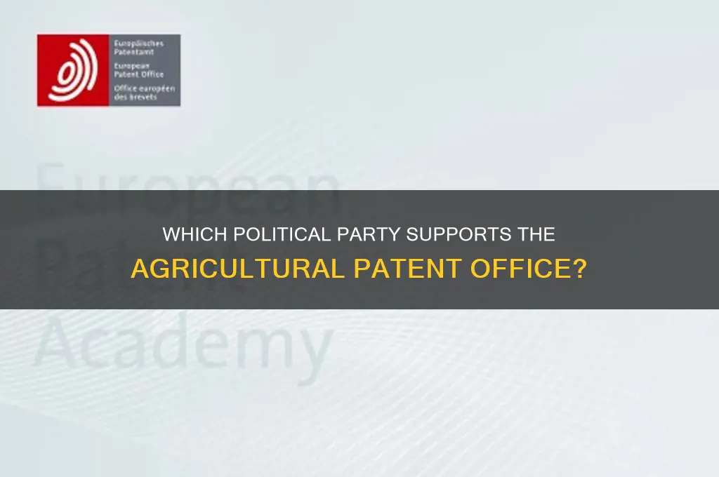 which political party advocate for the agricultural patent office