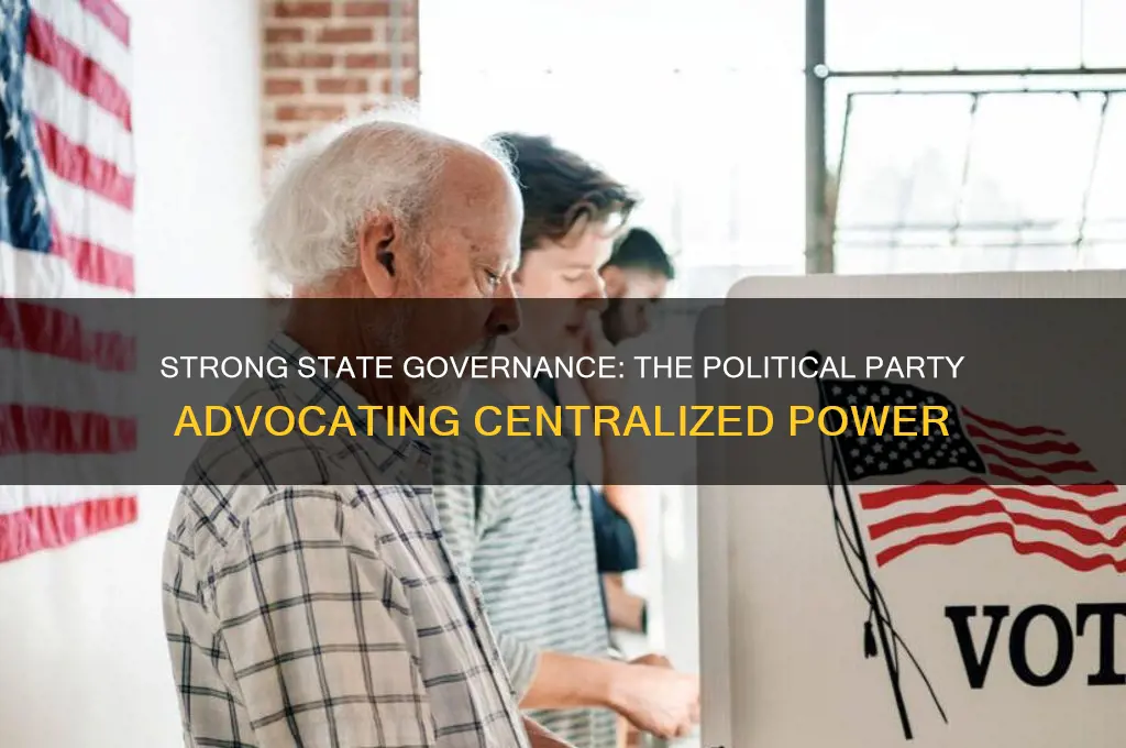 which political party believed in strong state government