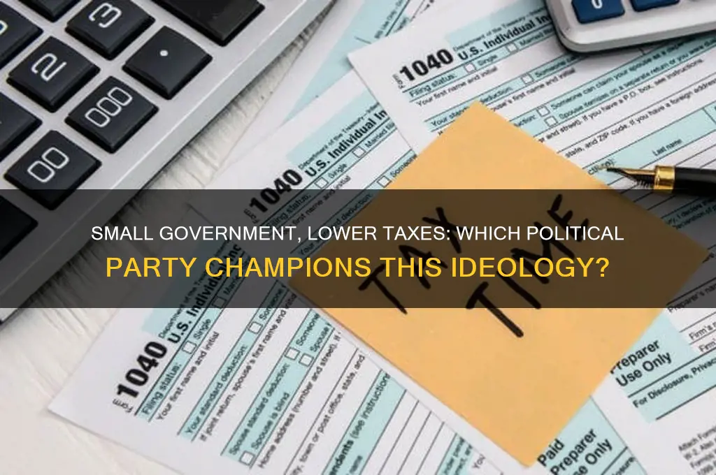 which political party believes in small government and lower taxes