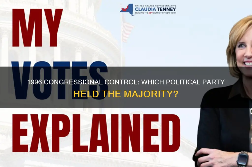 which political party controlled congress in 1996