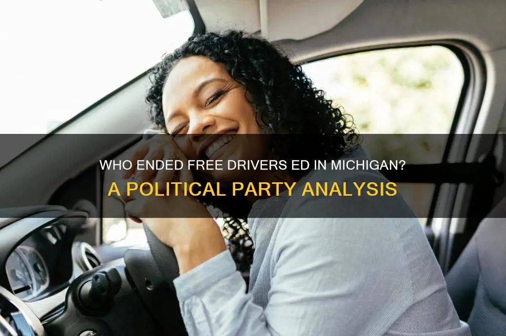 which political party cut free drivers ed in michigan