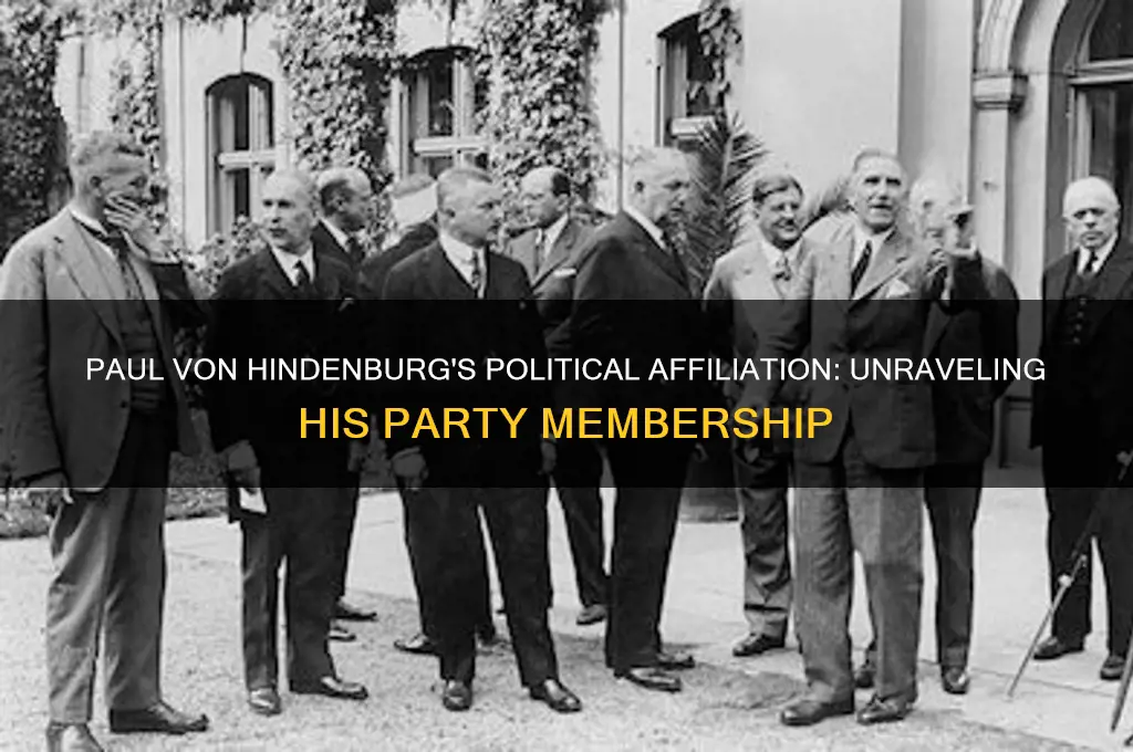 which political party did hindenburg belong to