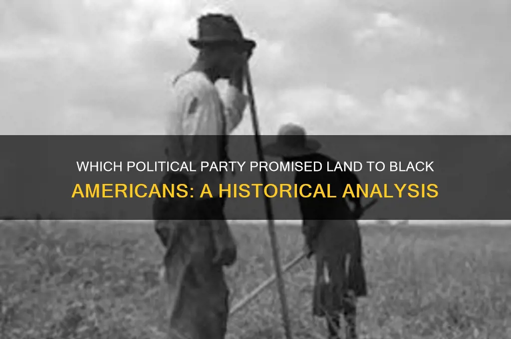 which political party did promised land blacks