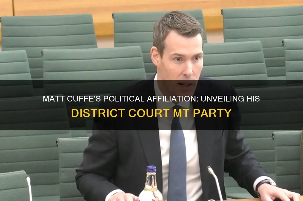 which political party does matt cuffe district court mt belong