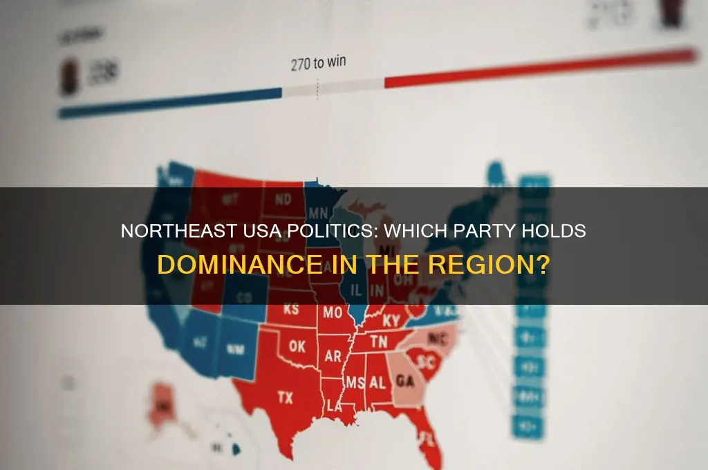 which political party dominates the northeast section of usa