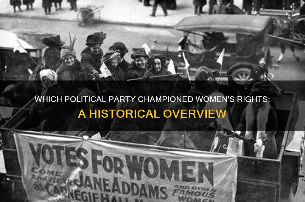 which political party endorsed womens rights