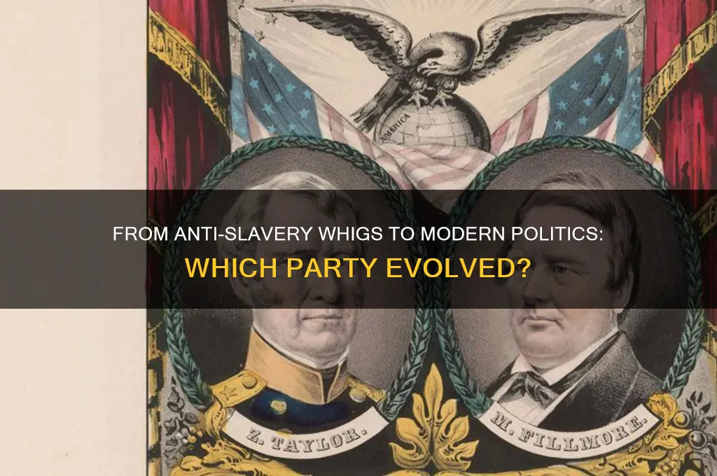 which political party evolved from the anti slavery whig party