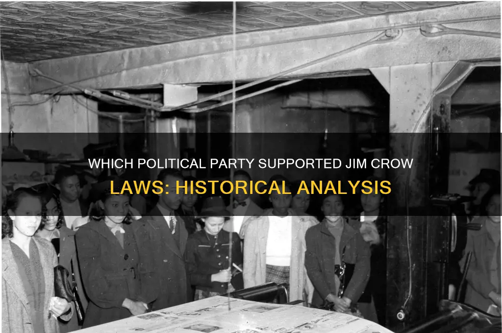 which political party favored the jim crow laws