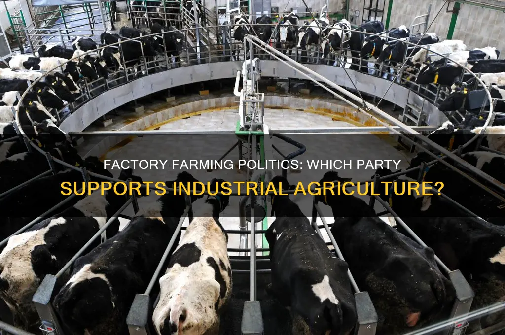 which political party favors factory farming