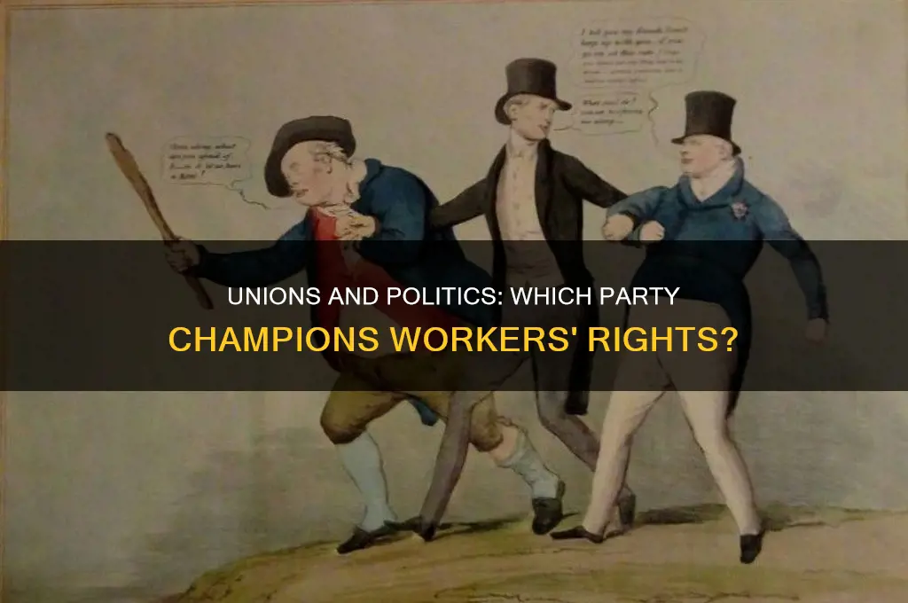which political party favors unions