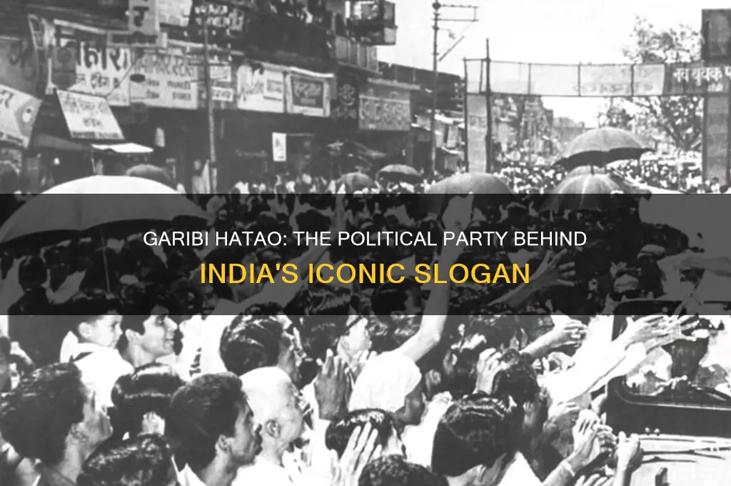 which political party gave the slogan garibi hatao