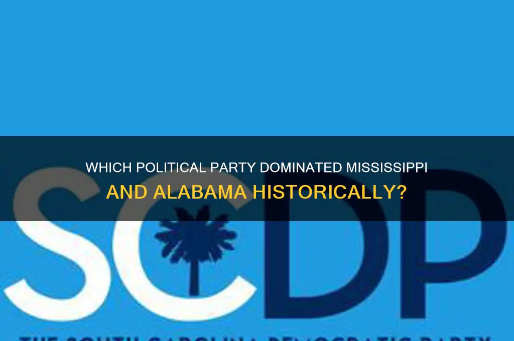 which political party had dkminsted missisdippi alabama