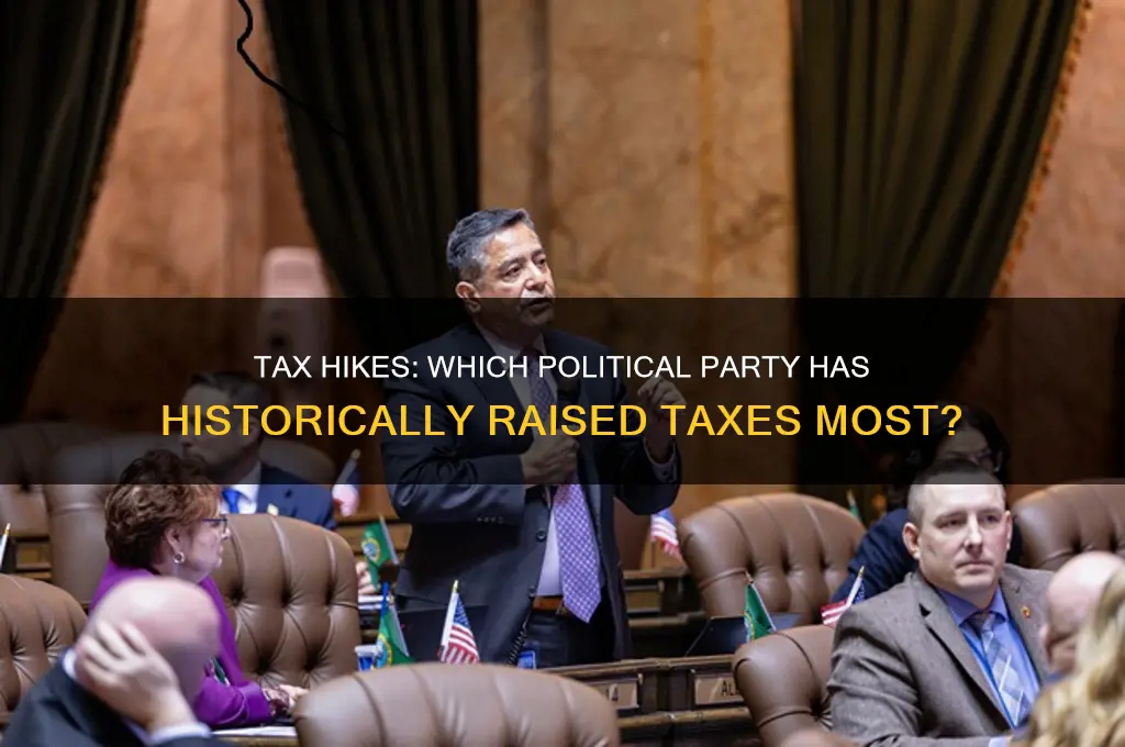 which political party has historically raised taxes the most