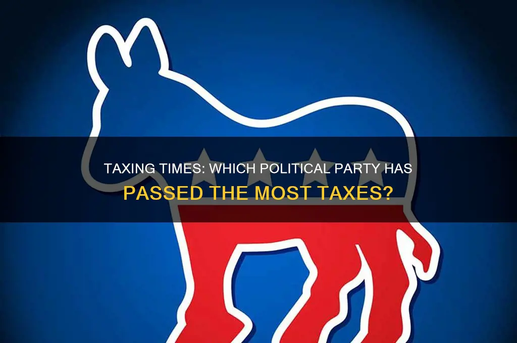which political party has passed the most taxes