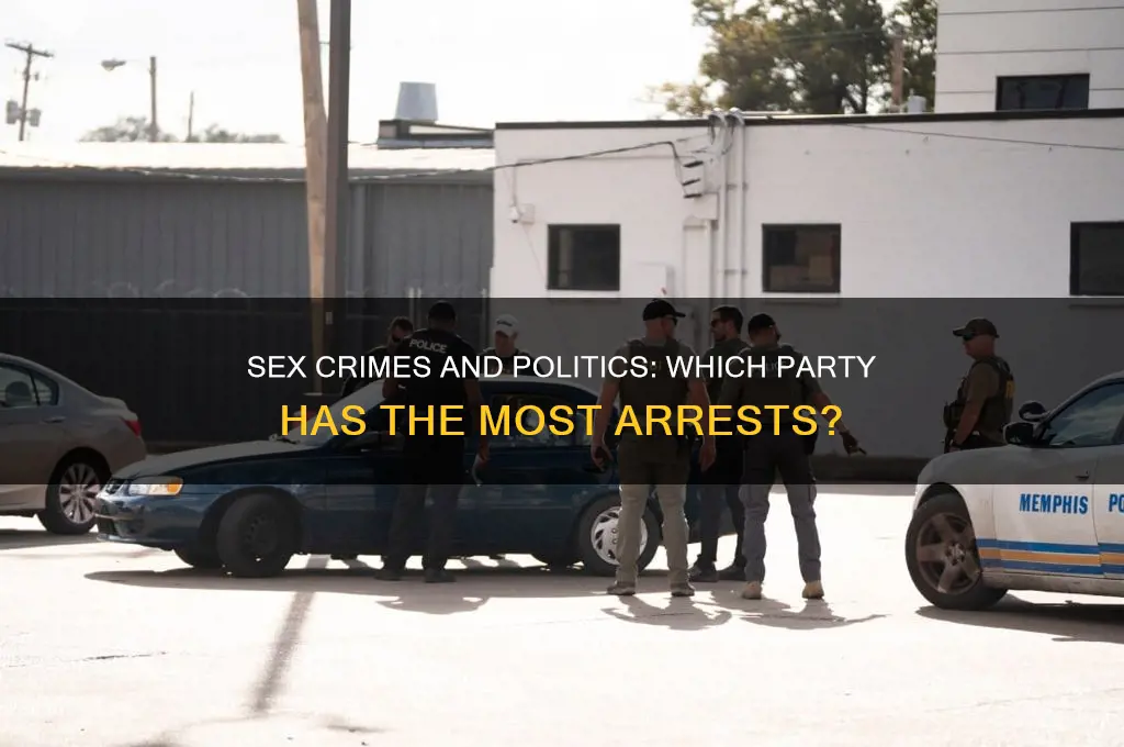 which political party has the most arrests for sex crimes
