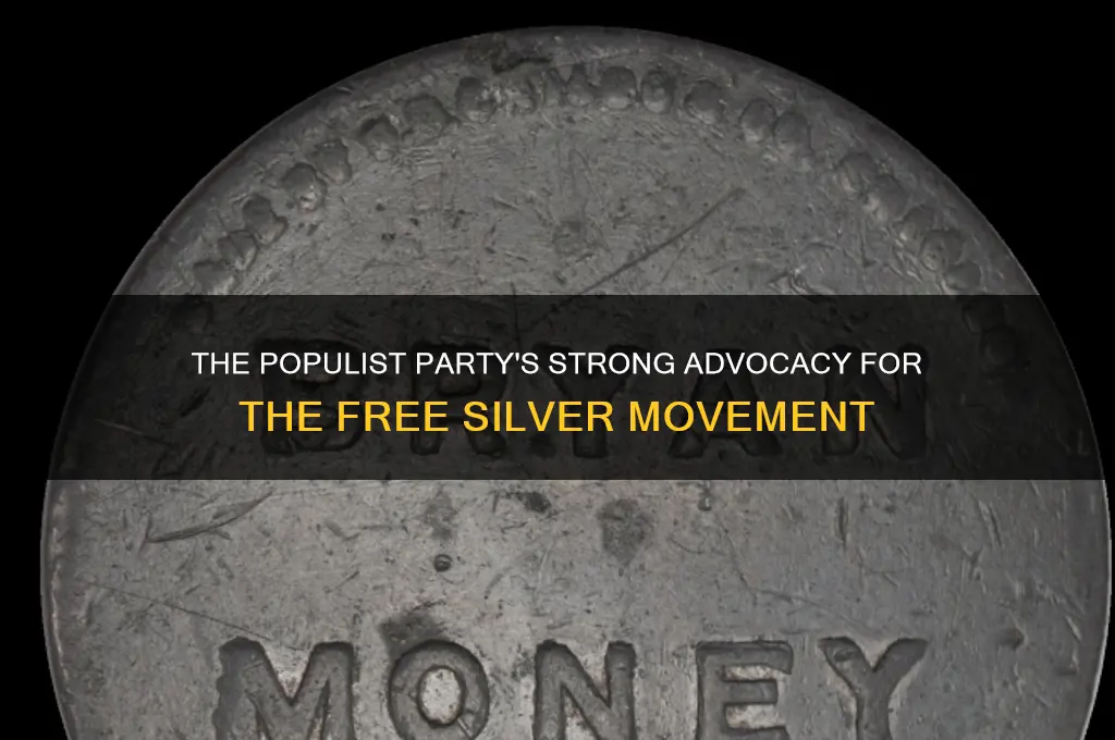 which political party most strongly supported the free silver movement
