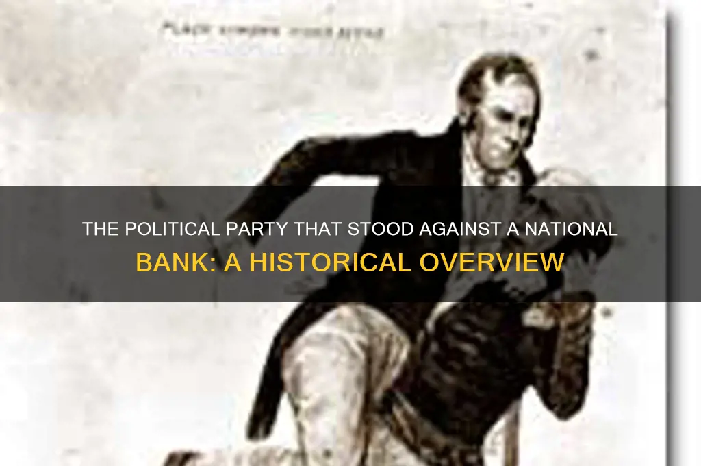 which political party opposed a national bank