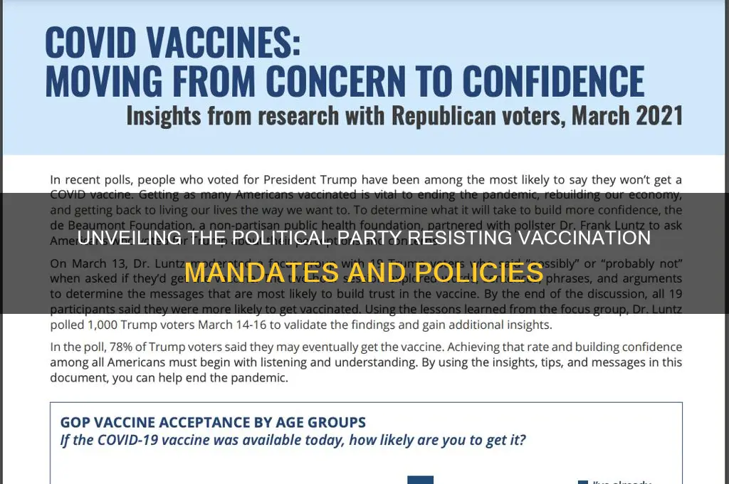 which political party opposes vaxinations