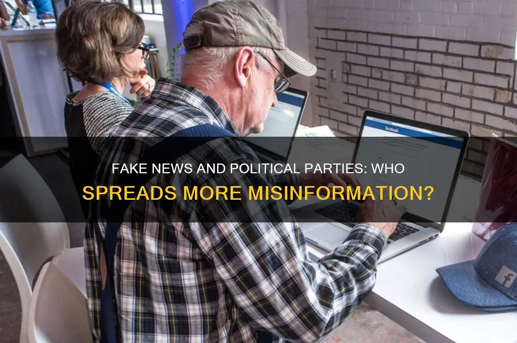 which political party posts more fake news articles