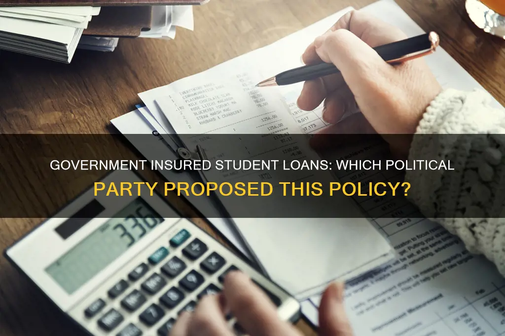 which political party proposed government insured student loans