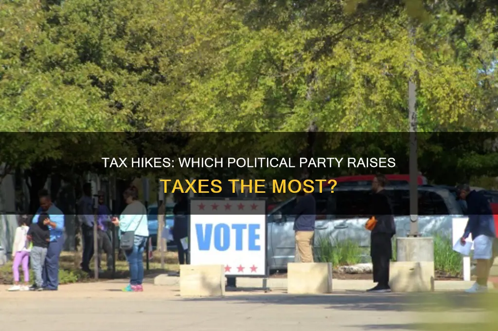 which political party raises taxes