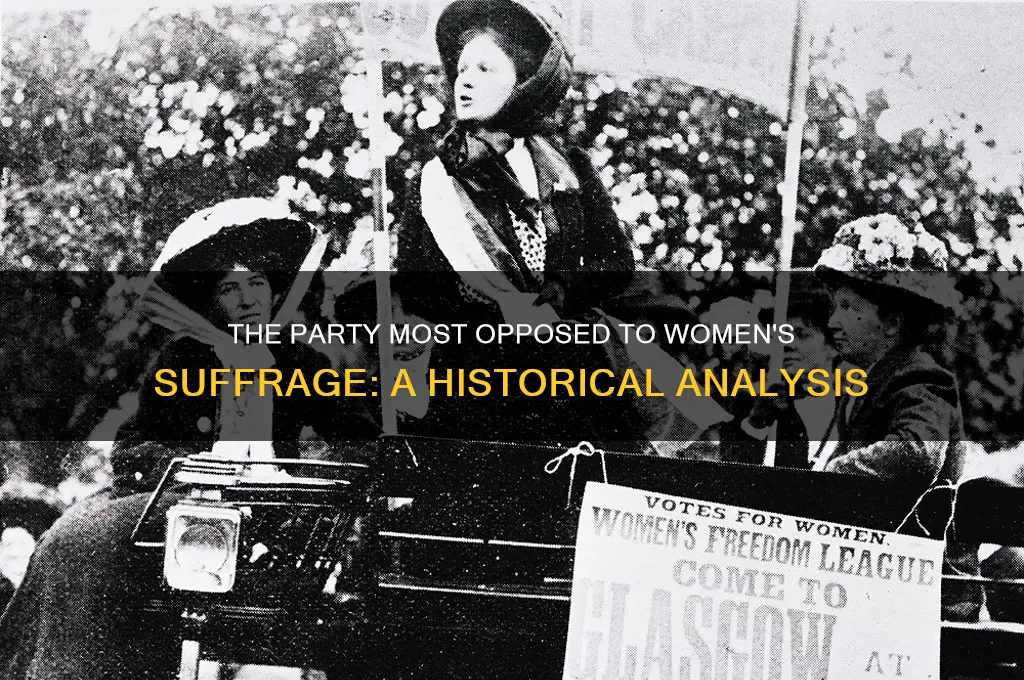 which political party seemed most opposed to women