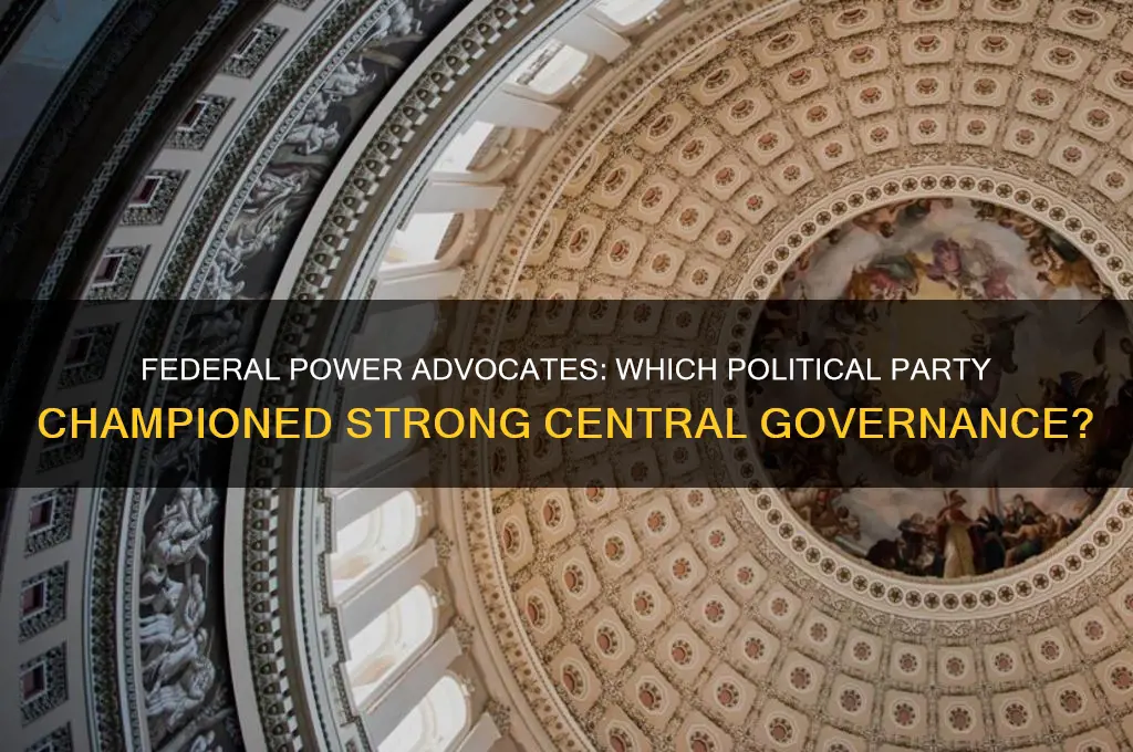 which political party supported a strong federal government