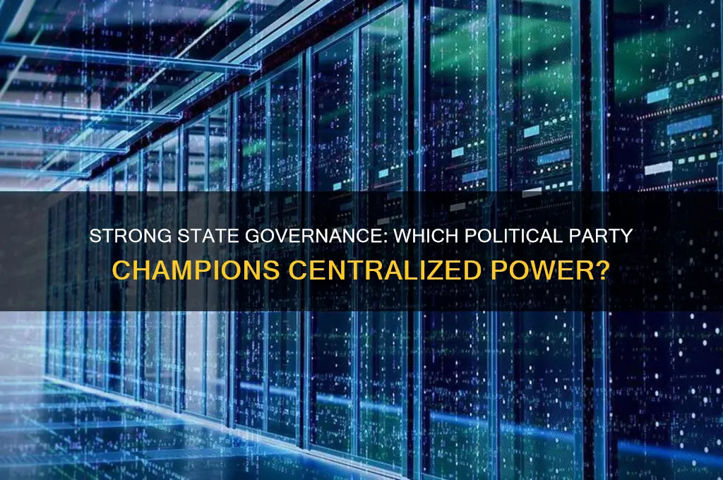 which political party supported a strong state government