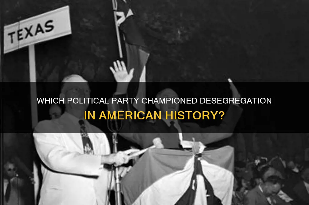 which political party supported desegregation