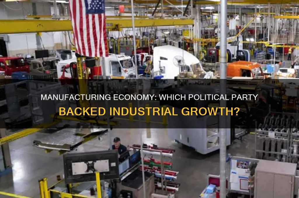 which political party supported manufacturing economy